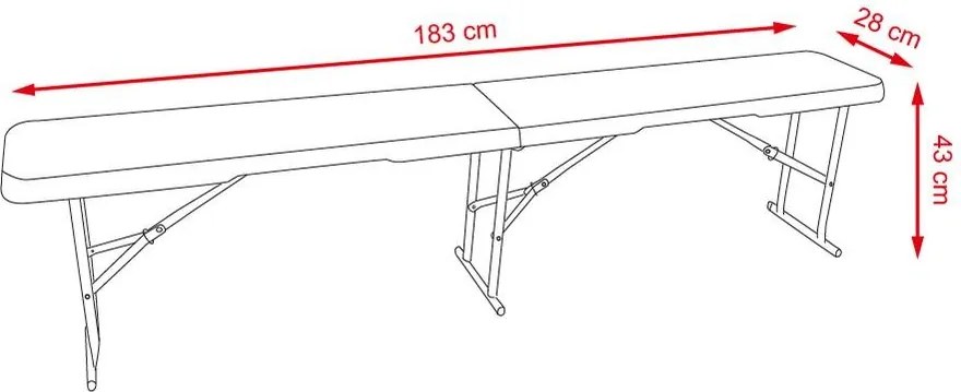 Bancă pliabilă catering/camping LINDAU