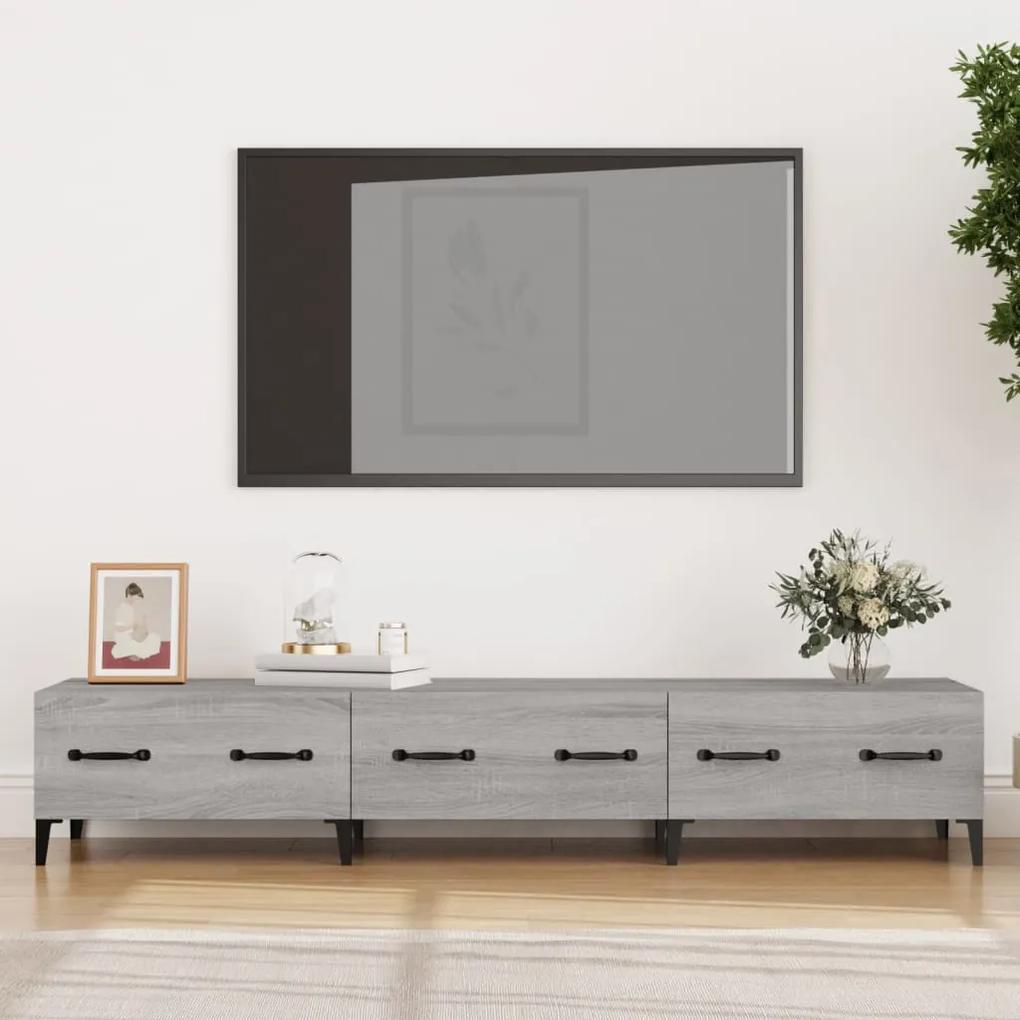 Comoda TV, sonoma gri, 150x34,5x30 cm, lemn prelucrat