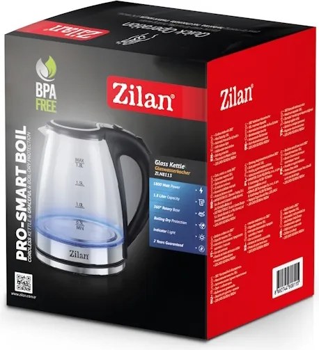 Fierbator electric Zilan ZLN8115, putere 1800 W, capacitate 1.8 litrii, transparent