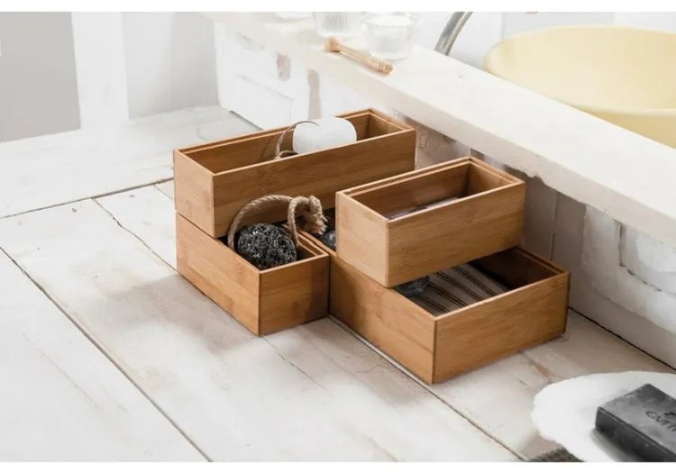 Organizator Compactor Bamboo Box, 22,5 x 15 x 6,5 cm, lemn natural