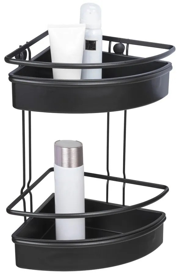 Raft de duș de colț Wenko Molinella, 30 x 22 cm, negru