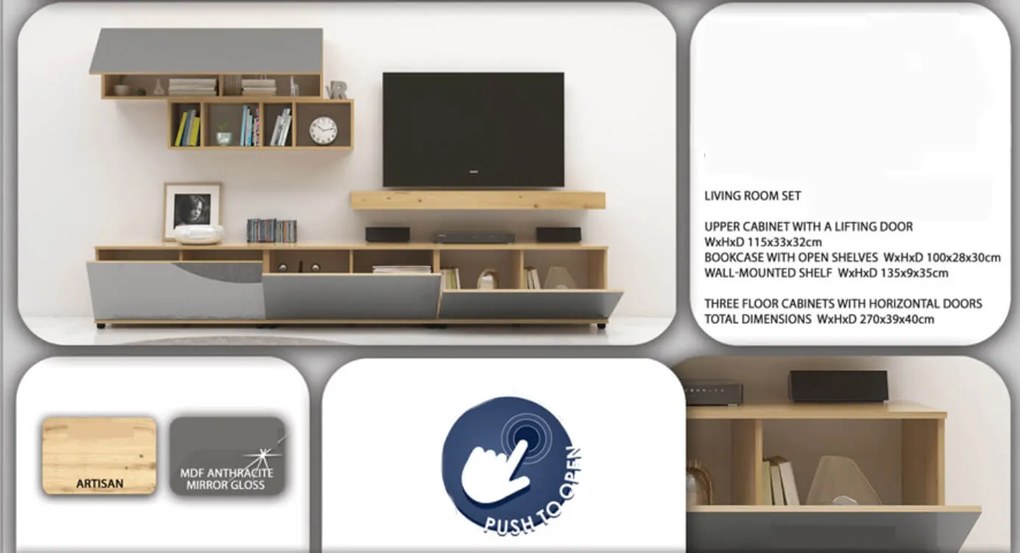 Living-room, GLOBAL404 - artizan/antracit HG