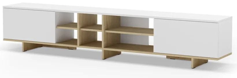 Masă TV albă 230x44 cm Cequoia – Marckeric