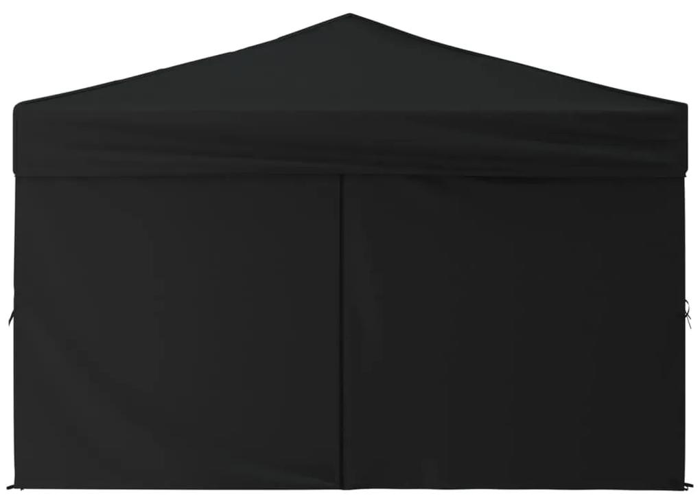 Cort pliabil pentru petrecere, pereti laterali, negru, 3x3 m Negru, 291 x 291 x 245 cm