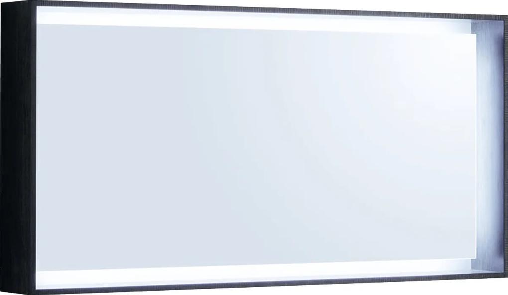Oglinda cu iluminare Geberit Citterio 118.4x58.4cm, rama stejar maro gri