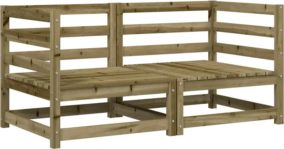 vidaXL Canapele de colț de grădină, 2 buc., 70x70x67cm lemn pin tratat