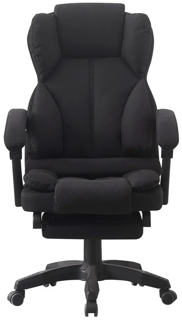 Scaun directorial, suport picioare, Material textil, Negru