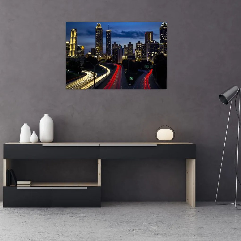 Tablou cu orașul nocturn (90x60 cm)