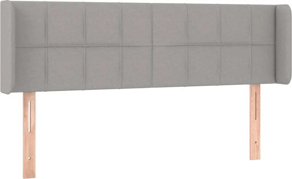 vidaXL Tăblie de pat cu aripioare gri deschis 147x16x78/88 cm textil