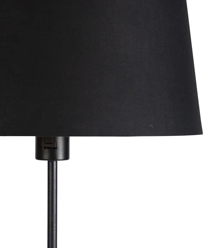 Lampă de podea neagră cu abajur negru 35 cm reglabil - Parte