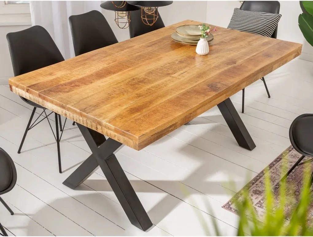 Masa design industrial Iron Craft 160cm Mango
