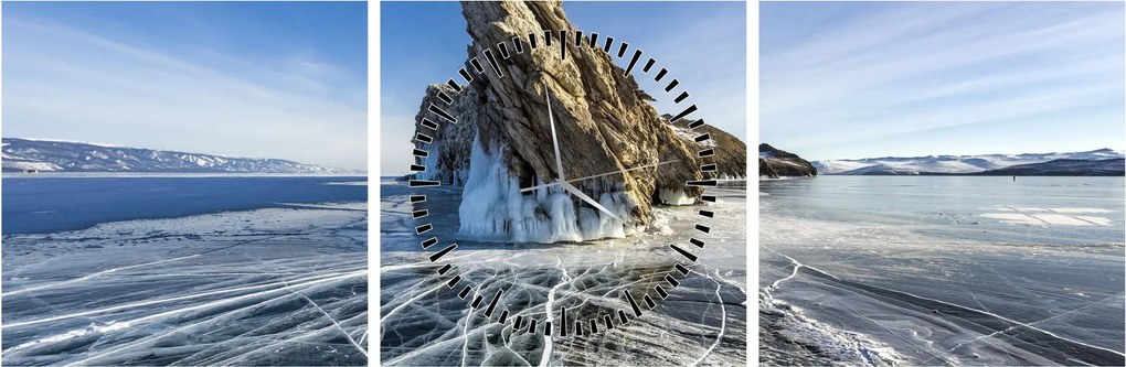 Tablou cu piatra înghețată (cu ceas) (90x30 cm)