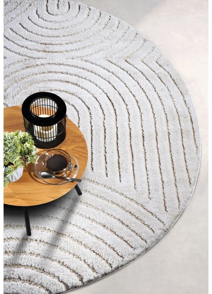 Covor alb rotund ø 200 cm Panglao New York White – Elle Decoration