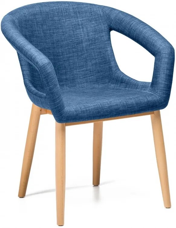 Scaun dining albastru din lemn si textil Reno Grey Malo Design