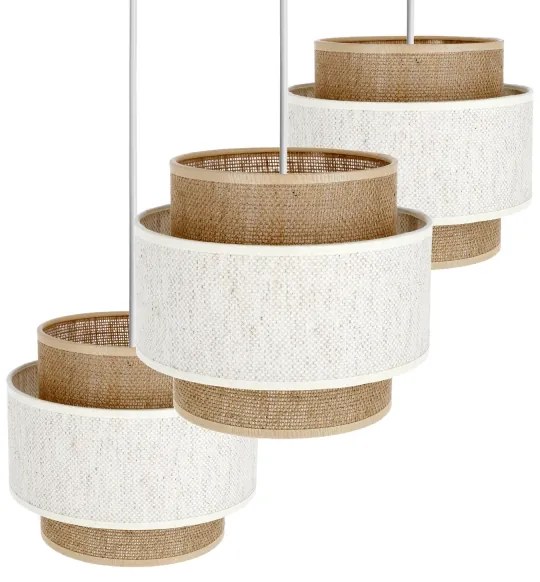 Lustră pe cablu BOHO 3xE27/60W/230V crem/iută