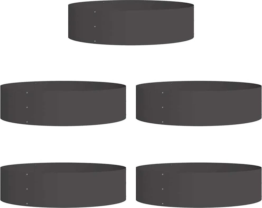 vidaXL Inele pentru vaze 5 pcs Negru 80 x 80 x 20 cm