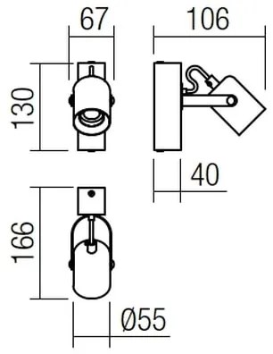 Aplică TAFFI 1xE27/42W/230V neagră/fag Redo 01-2415
