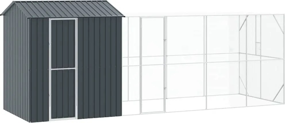 vidaXL Cușcă pentru păsări Antracit 621 x 208 x 247 cm Oțel Galvanizat