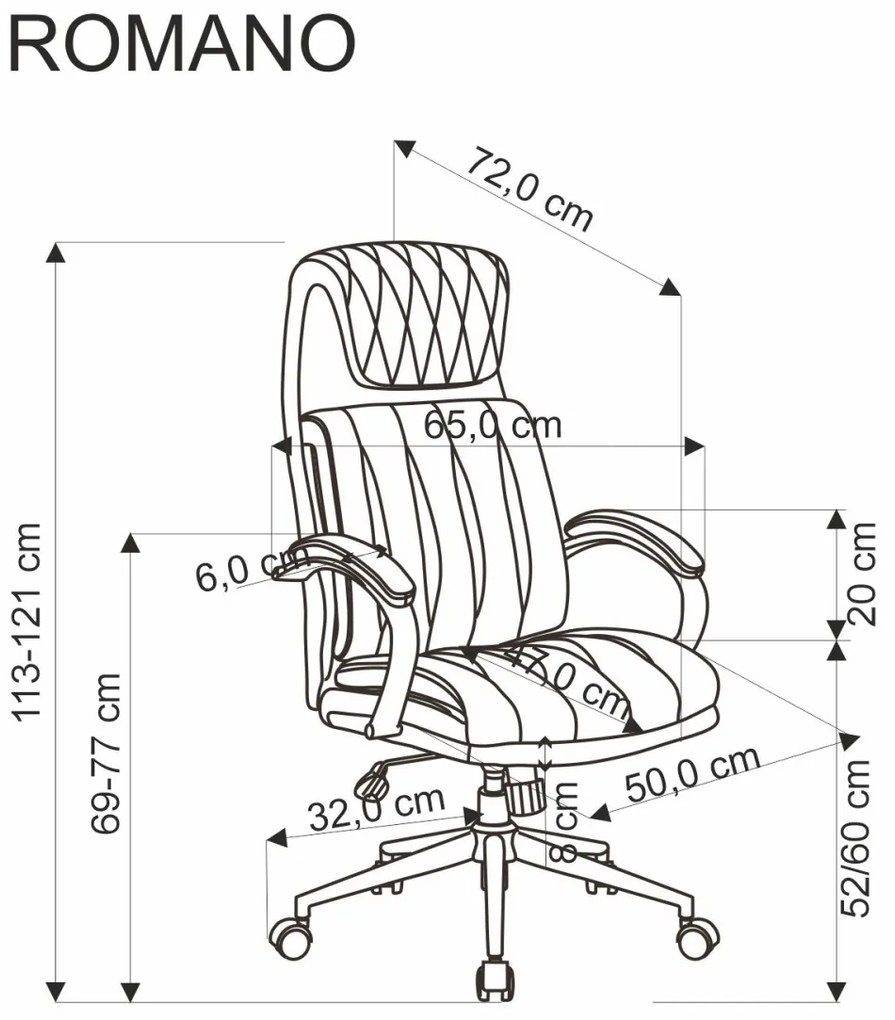 Scaun de birou Romano negru H121 cm