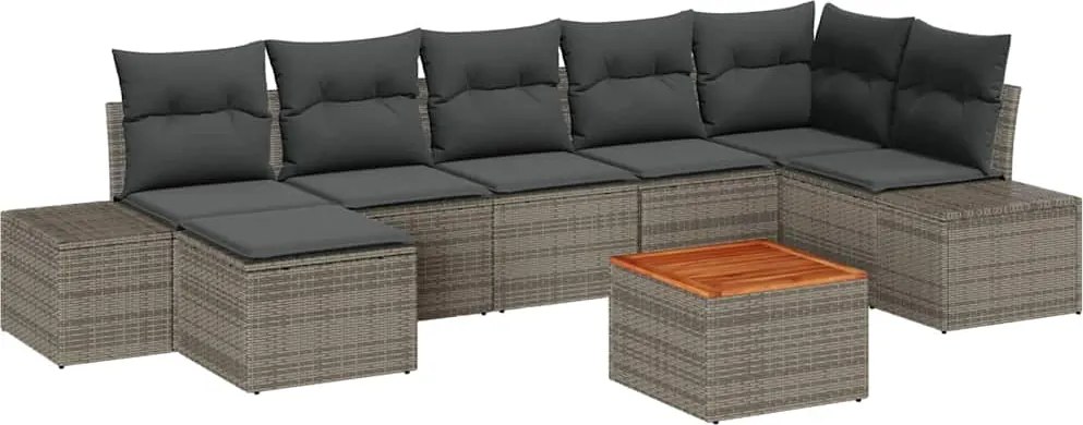 vidaXL Set de canapele pentru grădină 8 pcs Gri