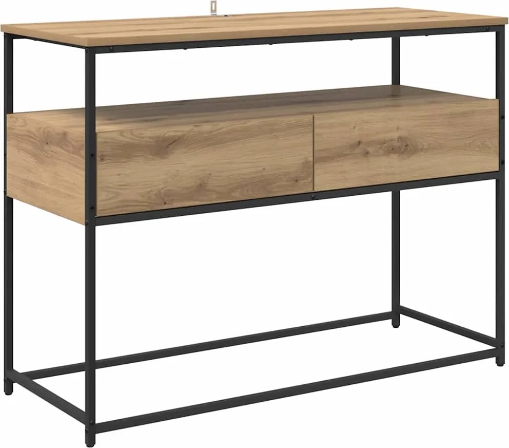 vidaXL Masă de consolă Stejar Artizanal 100 x 40 x 75 cm Lemn compozit