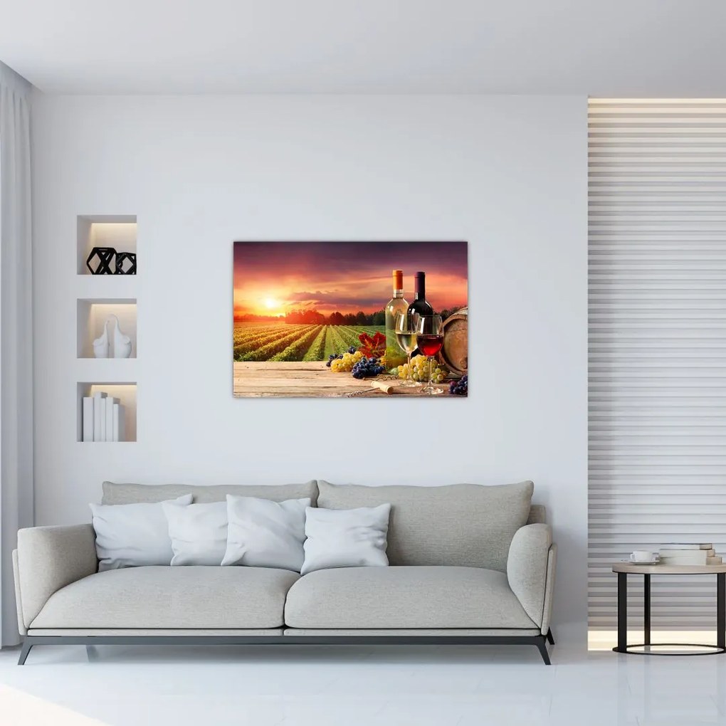 Tablou cu vie și vin (90x60 cm)