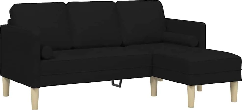 vidaXL Set de canapea cu pernă Negru Poliester