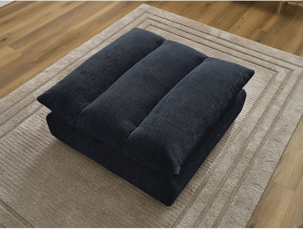 Taburet albastru închis cu tapițerie din chenille Neil – Bobochic Paris