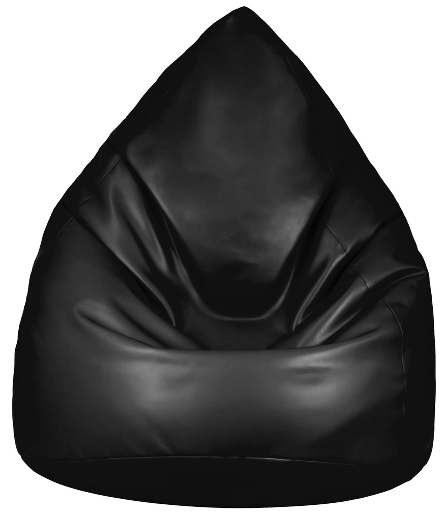 JAKS Mini fotoliu tip pară negru din piele ecologică