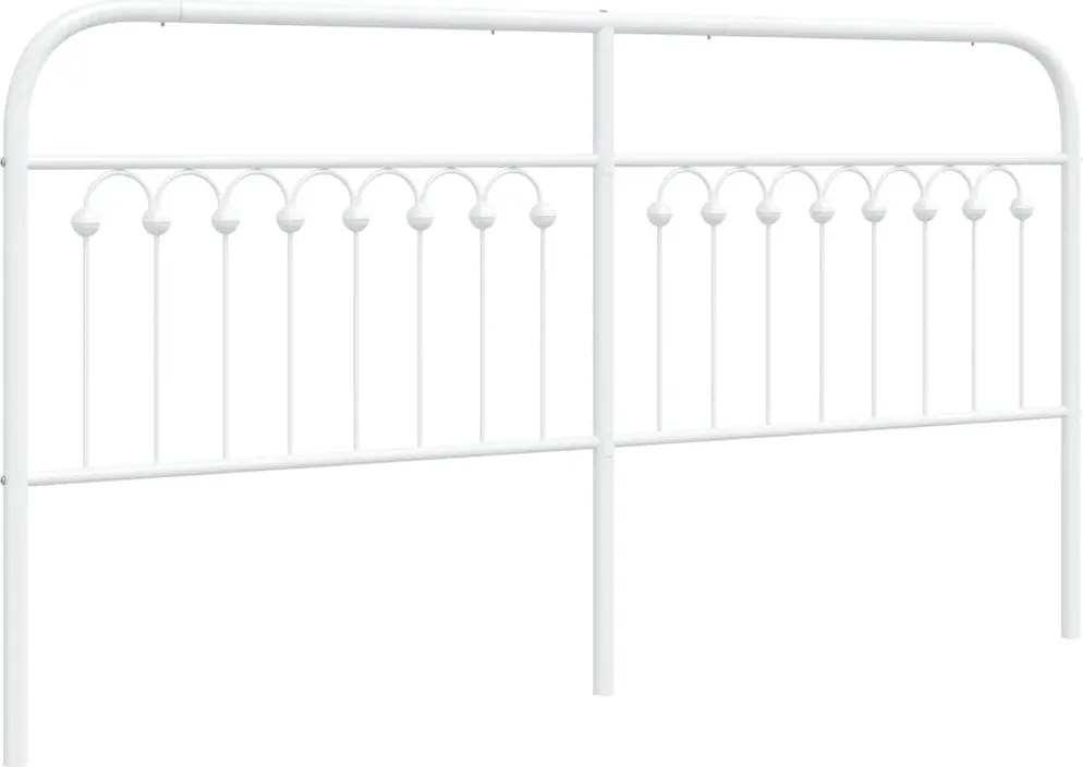 vidaXL Tăblie de pat de schimb metalică, alb, 180 cm