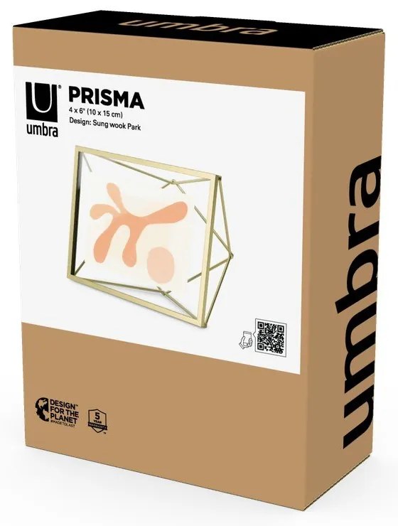 Ramă foto aurie din metal 15x20 cm Prisma – Umbra