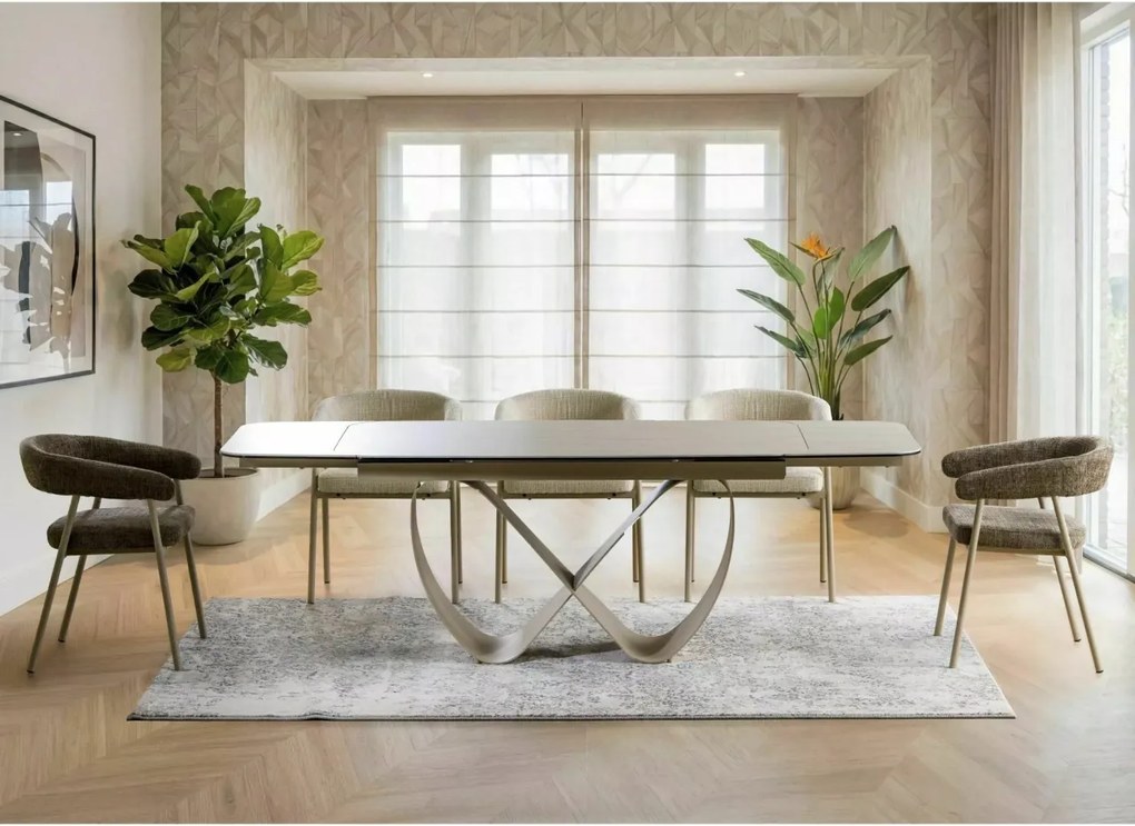 Masa extensibilă Infinity Ceramic bej mat/cașmir L160-240xl95 cm