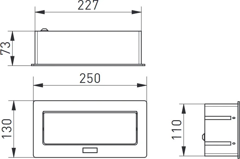 Priză încorporabilă în blat Soft GTV, 2 prize Schuko, USB A + C, alb, 250 x 130 mm Aluminiu/Plastic, Alb, L:250 mm; l:130 mm; H:73 mm