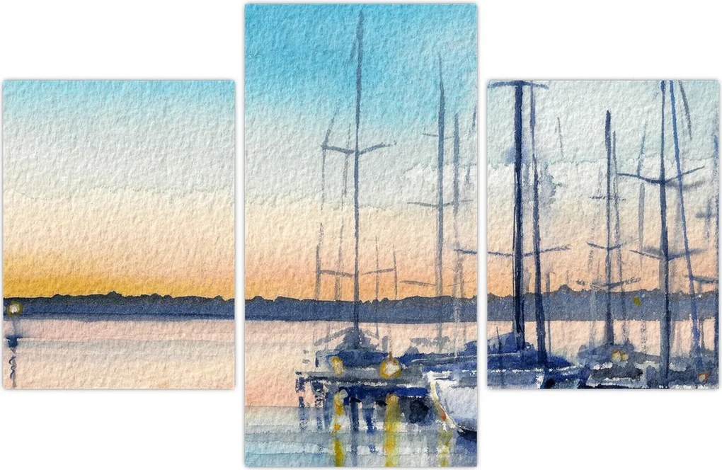 Tablou - Plimbare cu barca, aquarel (90x60 cm)