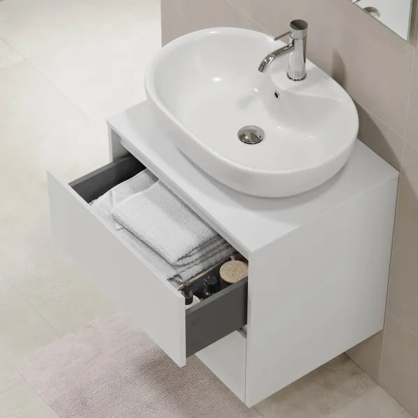 Dulap pentru lavoar TRONDHEIM, 60 cm, alb