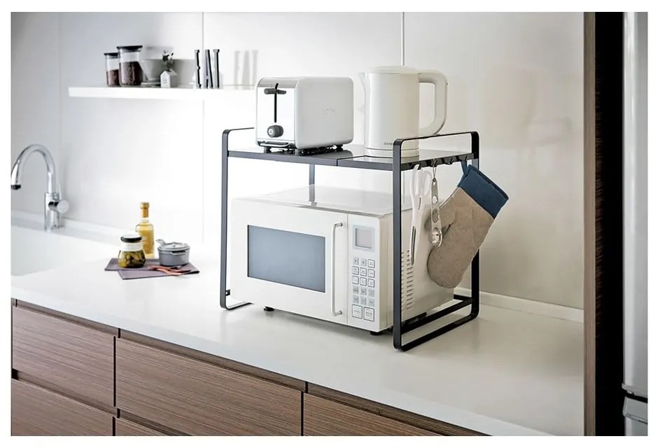 Raft de bucătărie, reglabil, YAMAZAKI Tower, negru