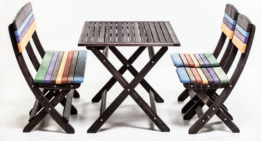 Set mobilier gradina pliabil Margharita Color, 110 cm, colorat