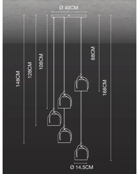 Lustră pe cablu Nordlux BOSHI 5xE14/40W/230V