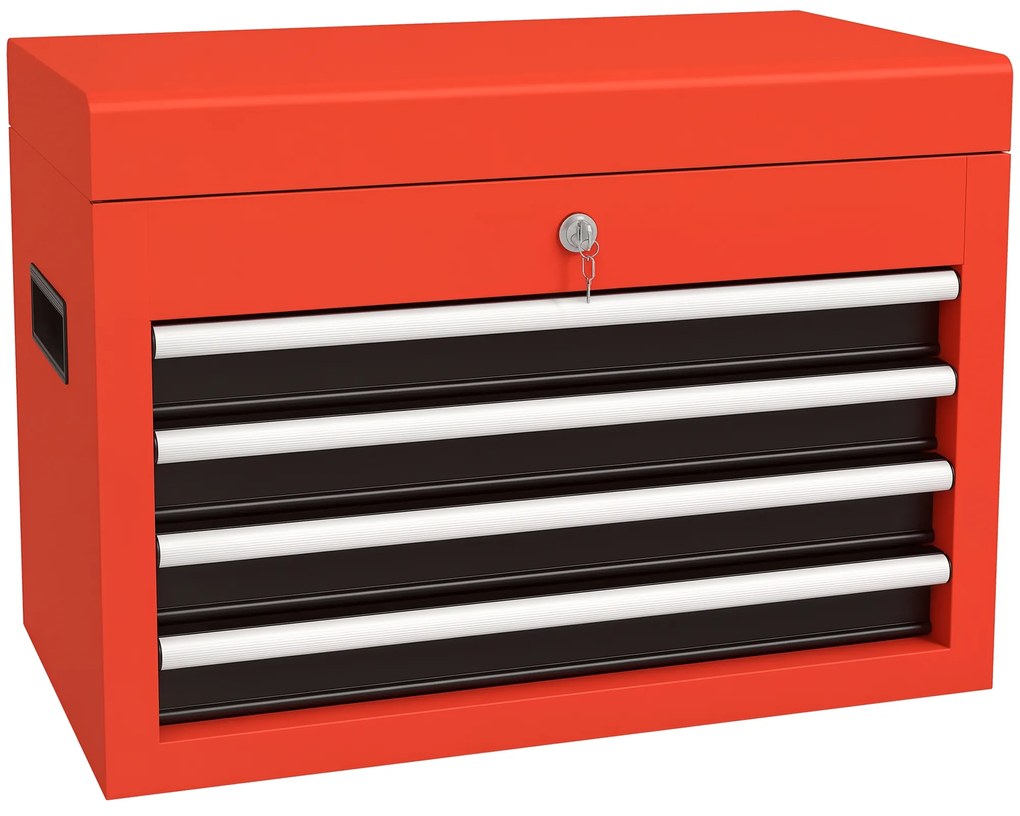 DURHAND Dulap pentru unelte Trolley, inclusiv lacăt, 2 chei, 45 cm x 24,5 cm x 32,5 cm, Roșu | Aosom Romania