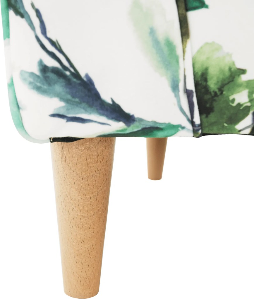 Fotoliu, material textil model frunze verzi, CHARLOT