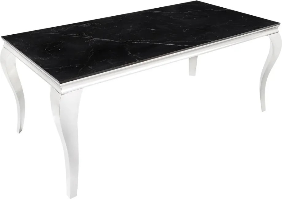 Masa eleganta cu picioare curbate Modern Barock argintiu/ negru