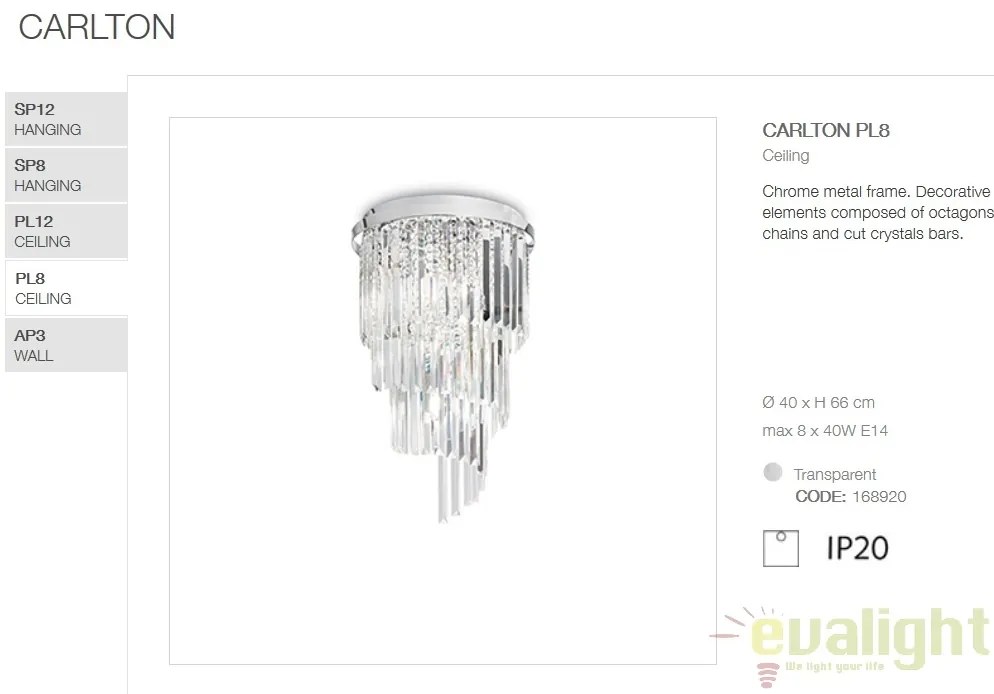 Lustra / Plafoniera moderna design elegant CARLTON PL8 168920