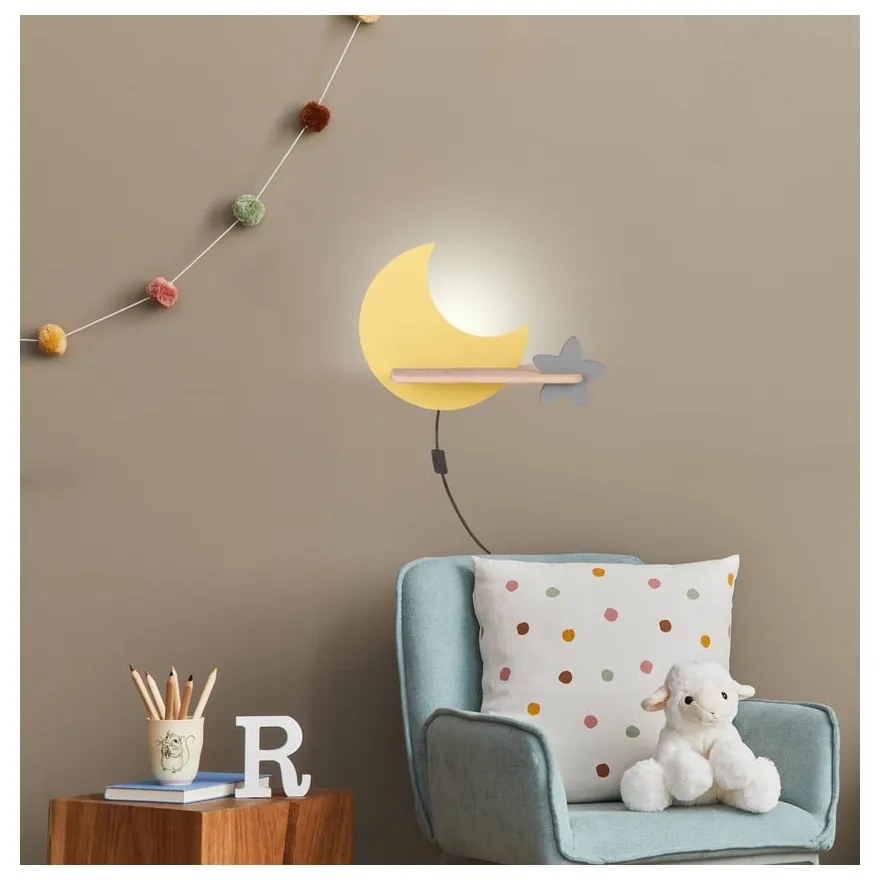 Corp de iluminat pentru copii galben Moon – Candellux Lighting