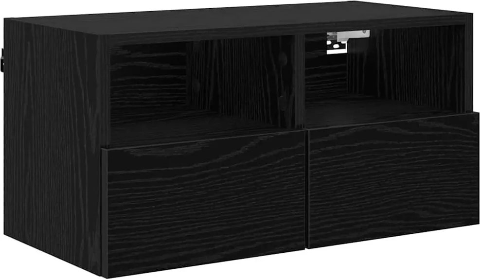 vidaXL Dulap TV de perete Stejar Negru 60 x 30 x 30 cm Lemn compozit