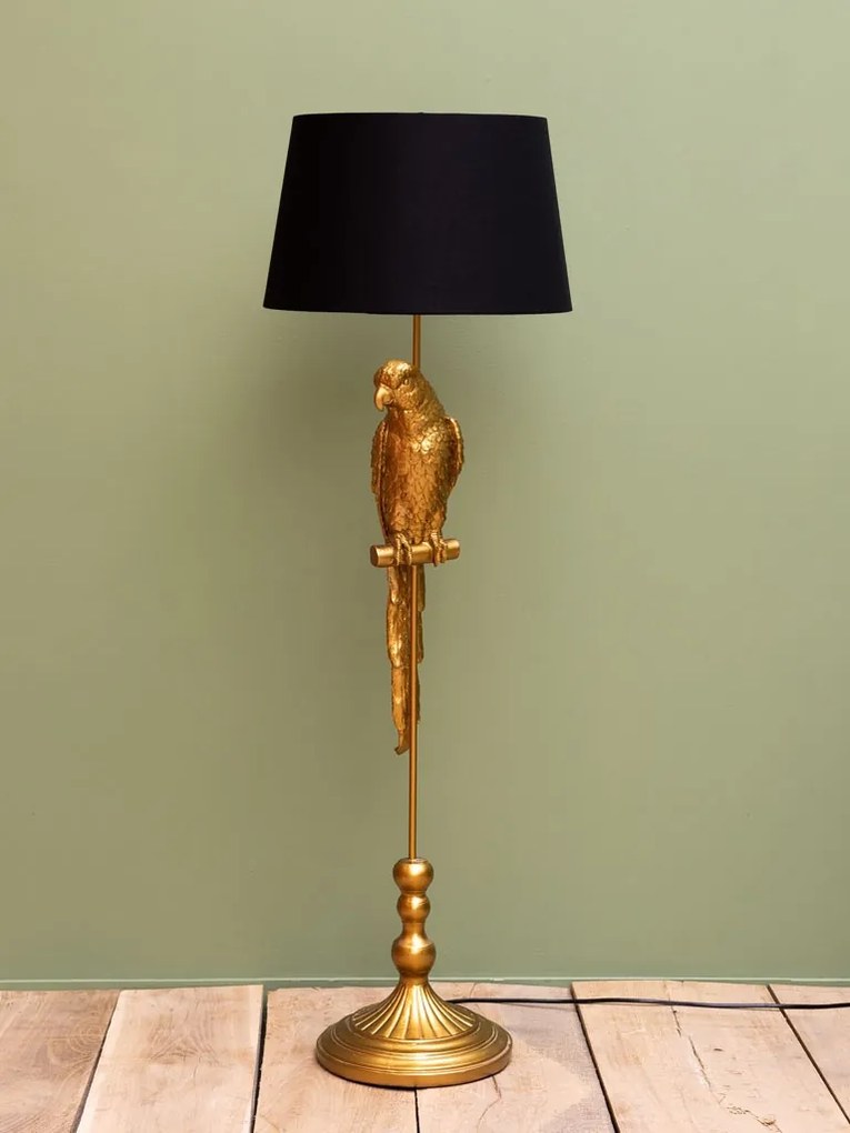 Lampadar din rasina, cu abajur din bumbac, Bird