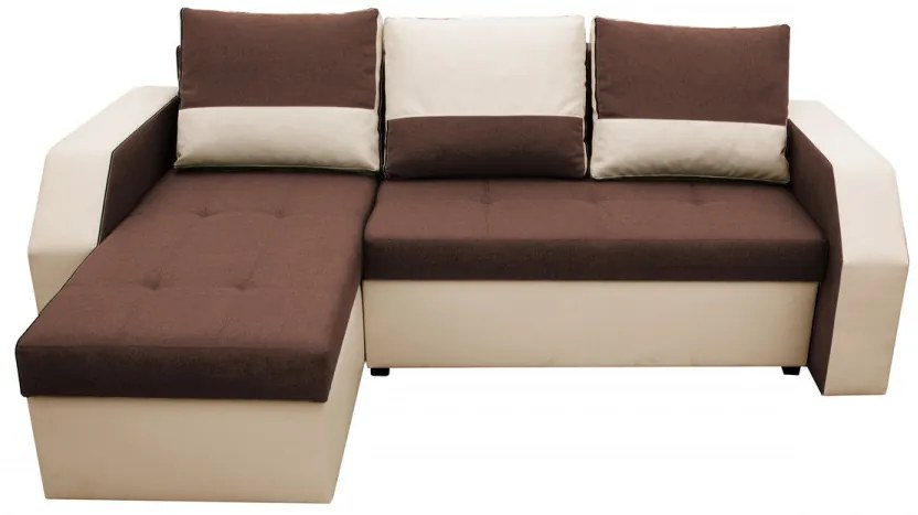 Coltar extensibil Madrid, 226x145x79 cm, 2 lazi depozitare, Reversibil, Maro/Bej