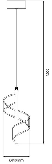 Lustră LED pe cablu LARGO LED/10W/230V auriu