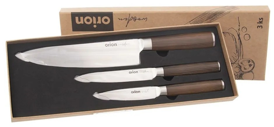 Set cuțite de bucătărie Orion Wooden, 3 buc.