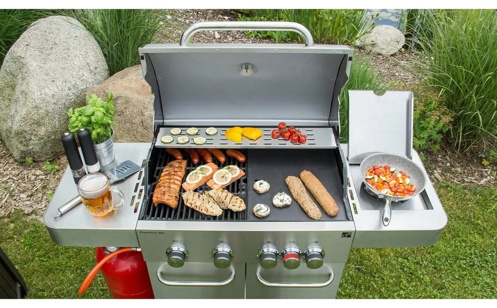 Grătar cu gaz G21 Argentina BBQ Premium line, 5arzătoare + reductor gratuit