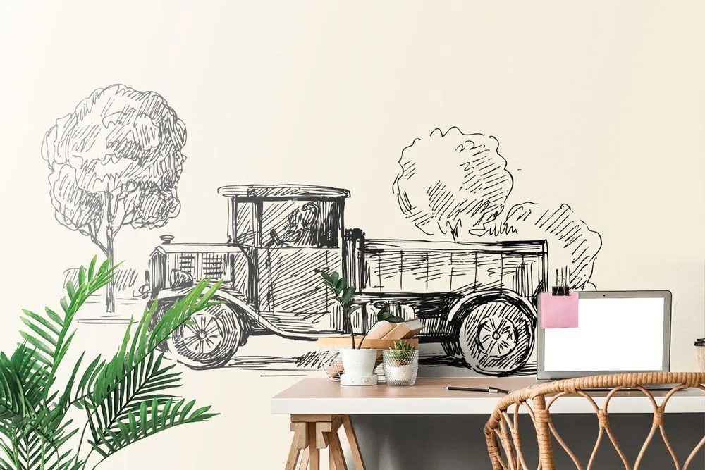 Tapet camioane design retro